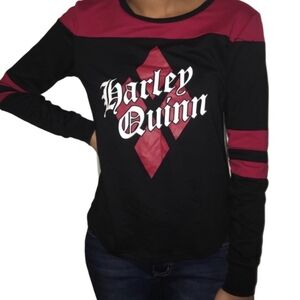 Harley Quinn Black and Red Long Sleeve Tee
